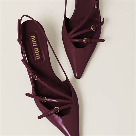 miu miu slingbag|Crimson Patent Leather Slingbacks With Buckles .